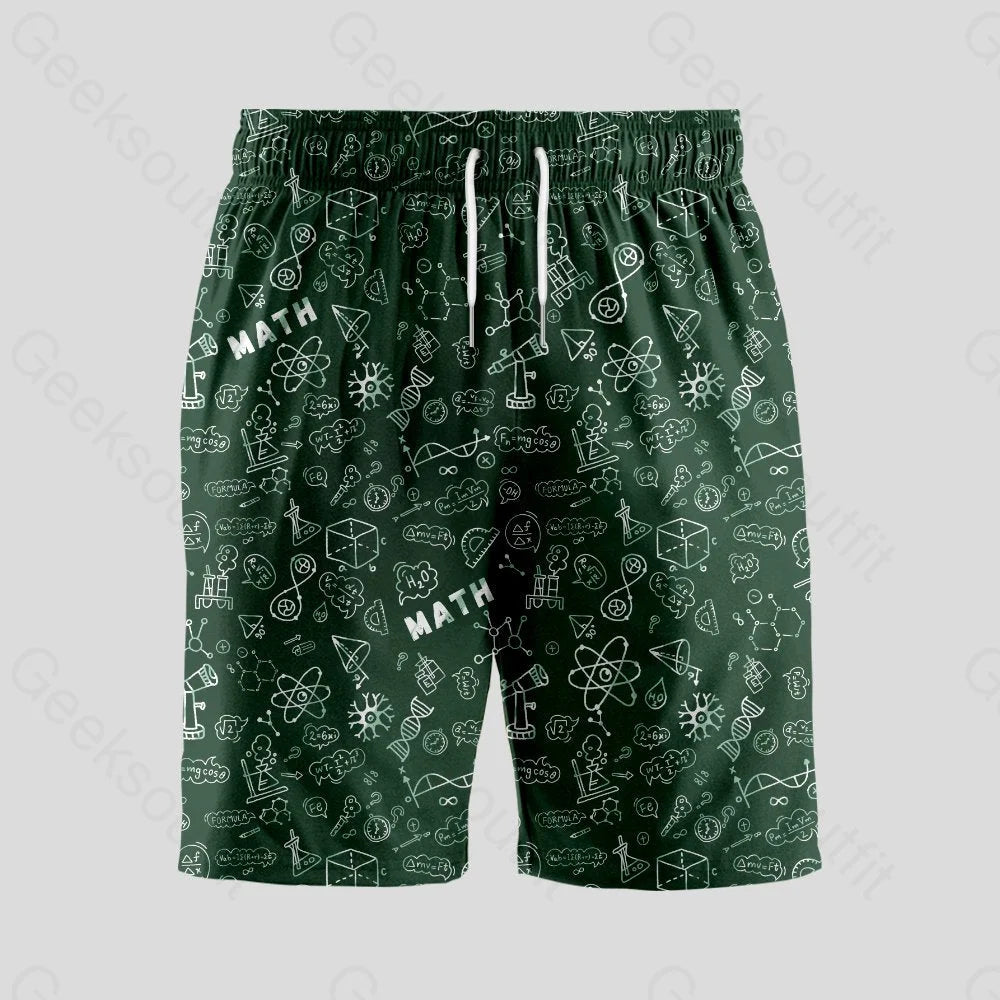 Math Note Geeky Drawstring Shorts - Geeksoutfit