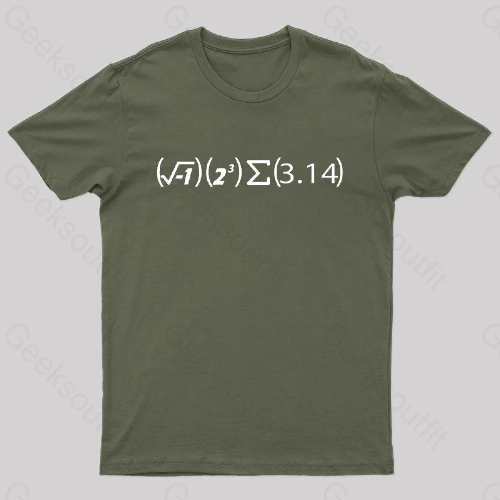 Math Pi Formula Nerd T-Shirt Army Green / S