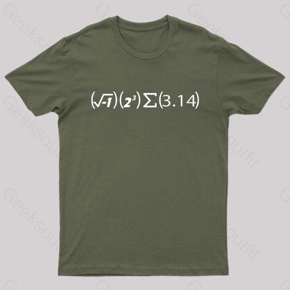 Math Pi Formula Nerd T-Shirt Army Green / S