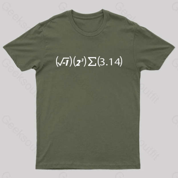 Math Pi Formula Nerd T-Shirt Army Green / S