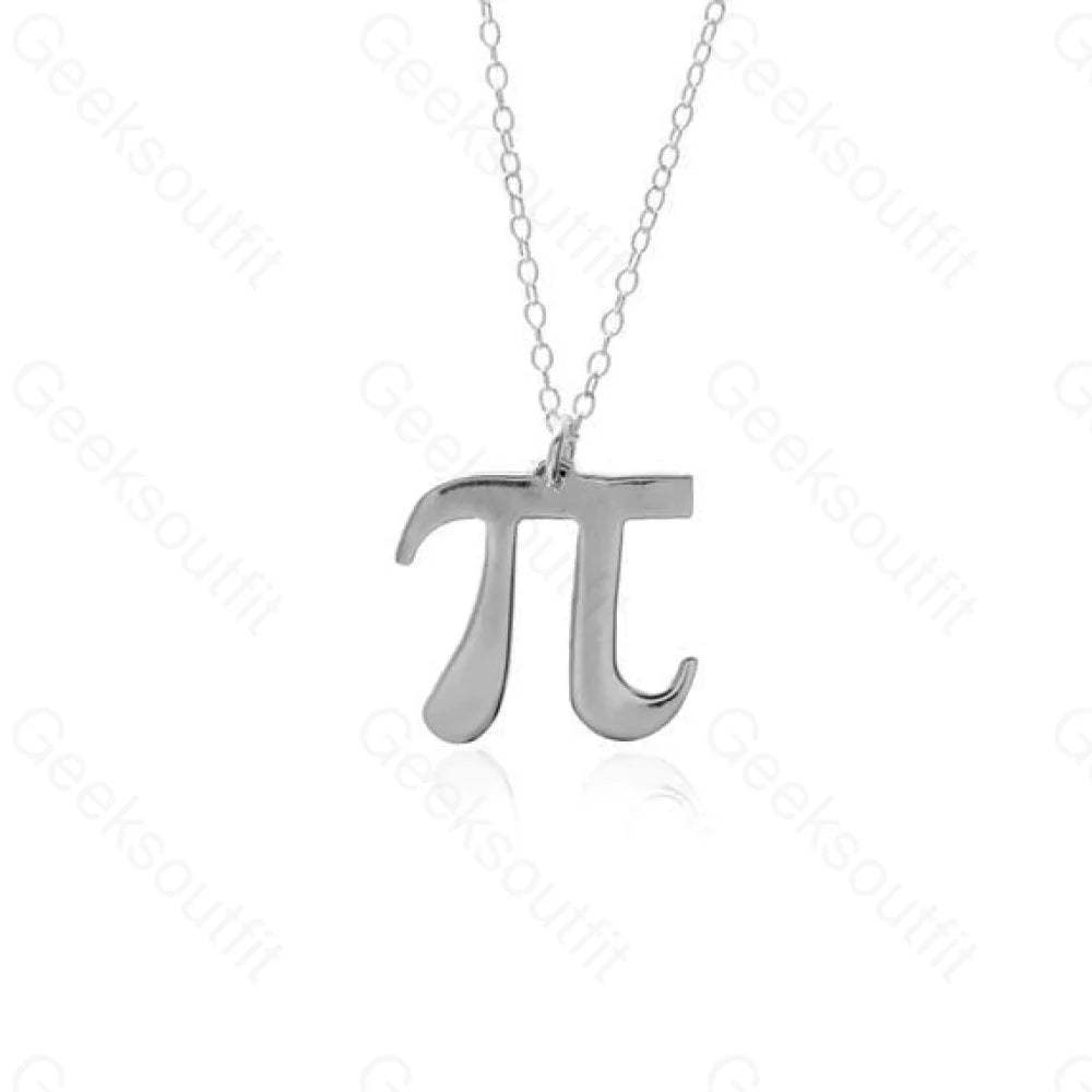 Math Pi Necklace Stainless Steel Silver
