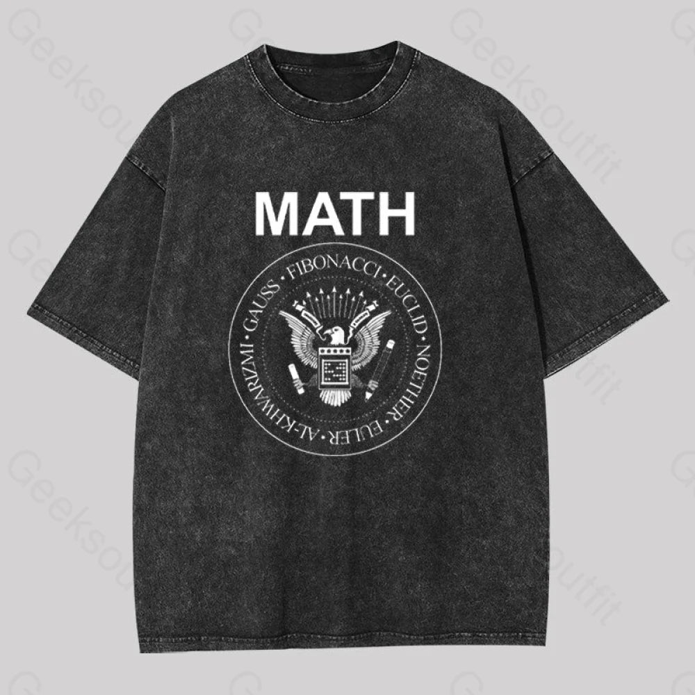 Math Rock Geek Washed T-Shirt Black / S