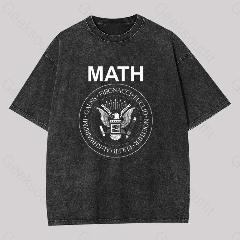 Math Rock Geek Washed T-Shirt Black / S