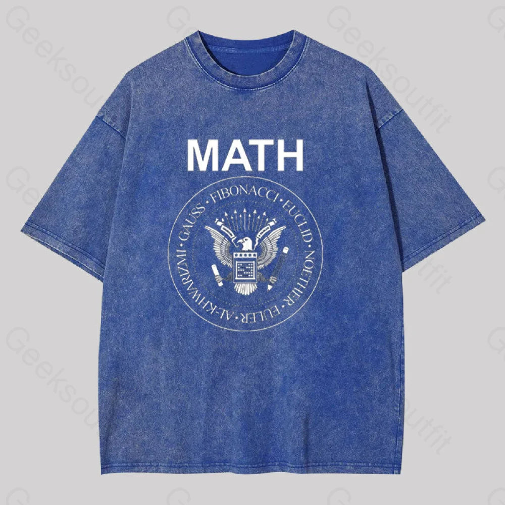 Math Rock Geek Washed T-Shirt Blue / S