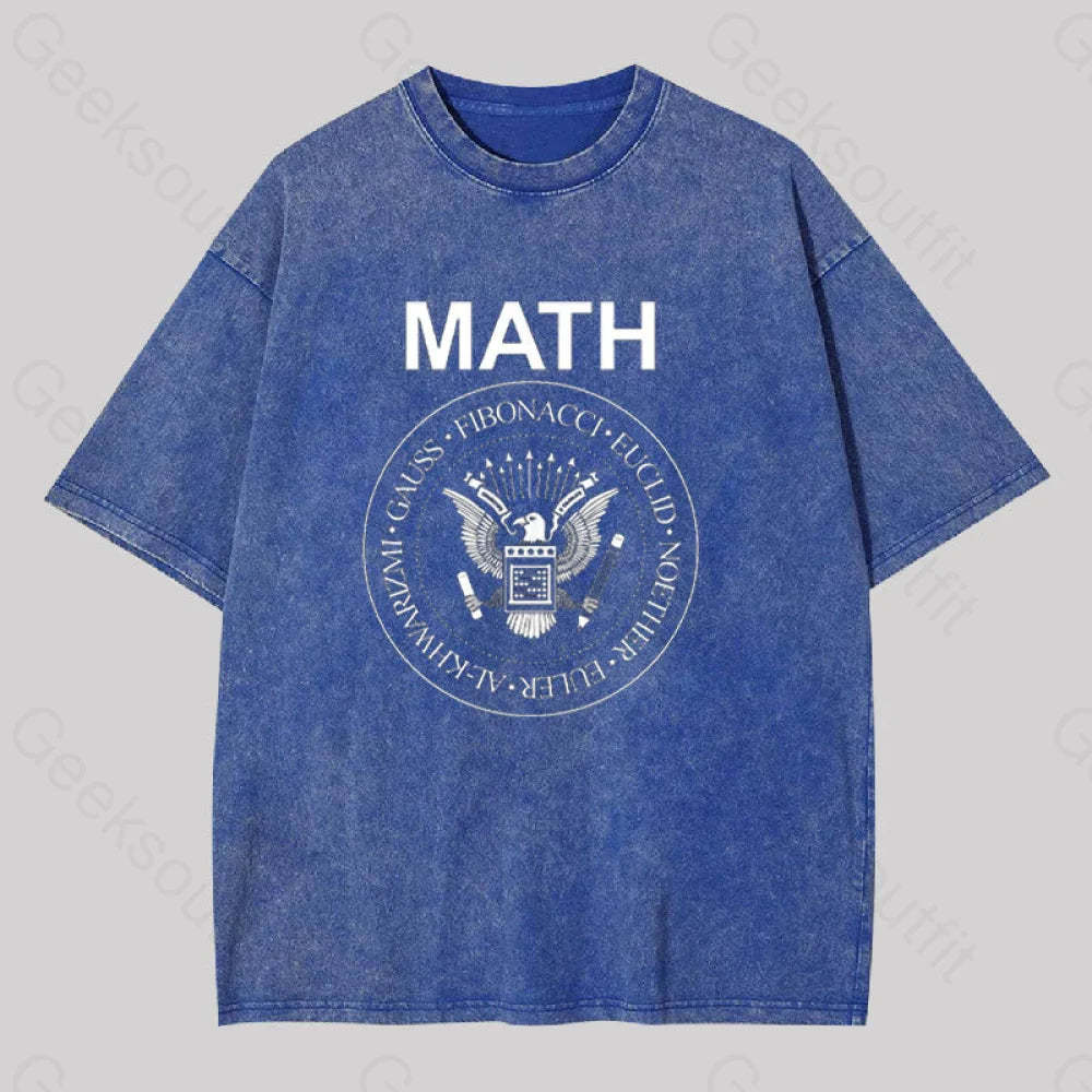 Math Rock Geek Washed T-Shirt Blue / S