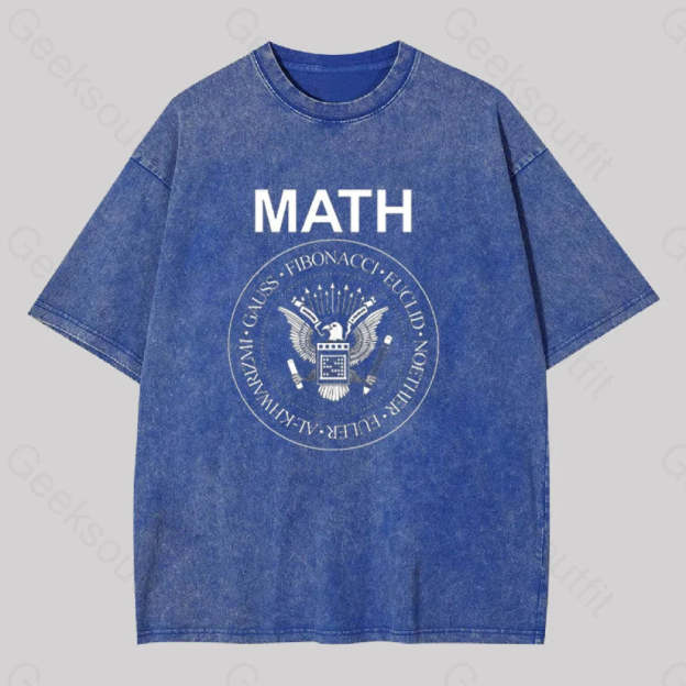 Math Rock Geek Washed T-Shirt Blue / S