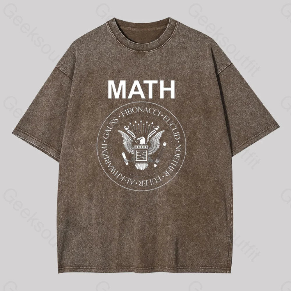 Math Rock Geek Washed T-Shirt Coffee / S