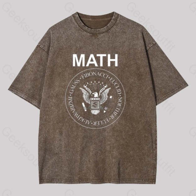 Math Rock Geek Washed T-Shirt Coffee / S