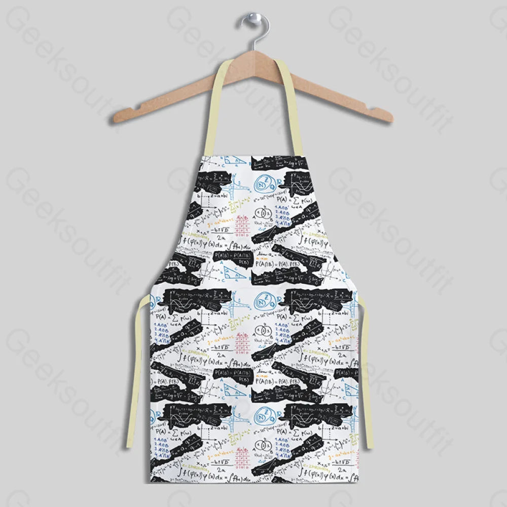 Mathematical Black And White Matching Apron