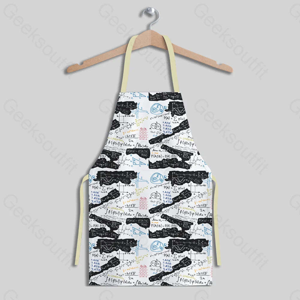 Mathematical Black And White Matching Apron