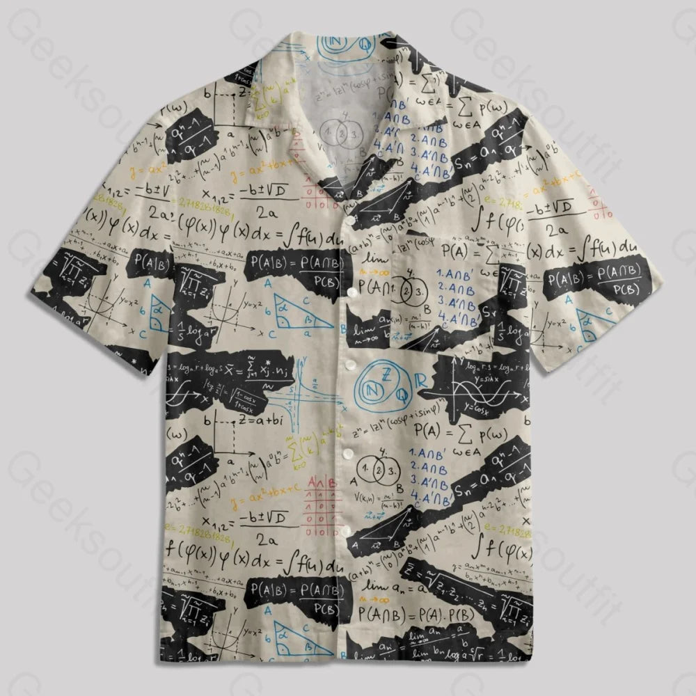 Mathematical Formula Button Up Pocket Shirt - Geeksoutfit