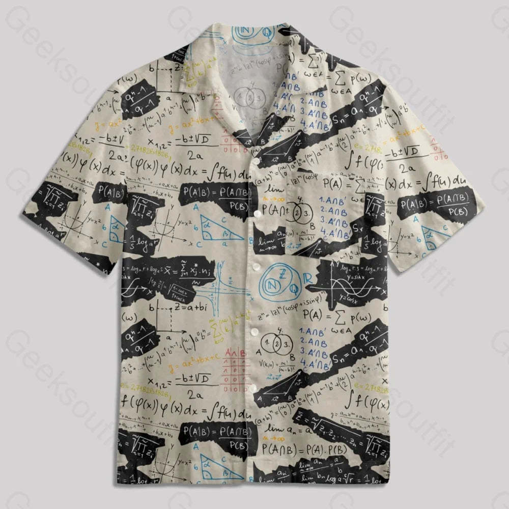 Mathematical Formula Button Up Pocket Shirt - Geeksoutfit