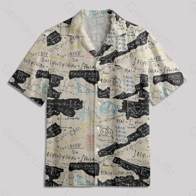 Mathematical Formula Button Up Pocket Shirt - Geeksoutfit