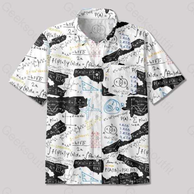 Mathematical Formula Button Up Pocket Shirt - Geeksoutfit