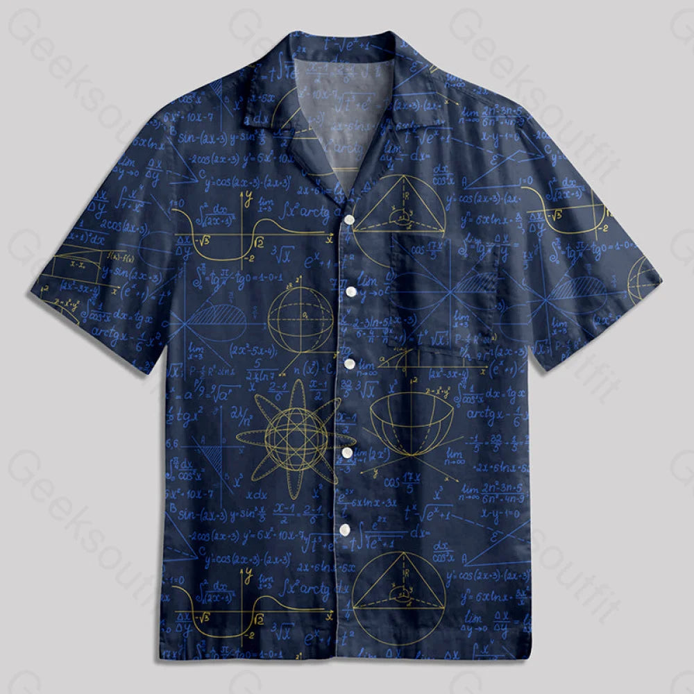 Mathematical Circular Function Model Button Up Pocket Shirt Hawaiian / S Bus516 Yc