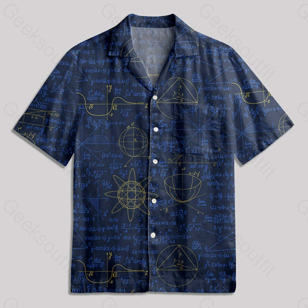 Mathematical Circular Function Model Button Up Pocket Shirt Hawaiian / S Bus516 Yc