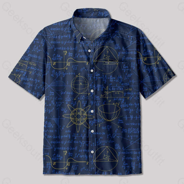 Mathematical Circular Function Model Button Up Pocket Shirt Up / S Bus516 Yc