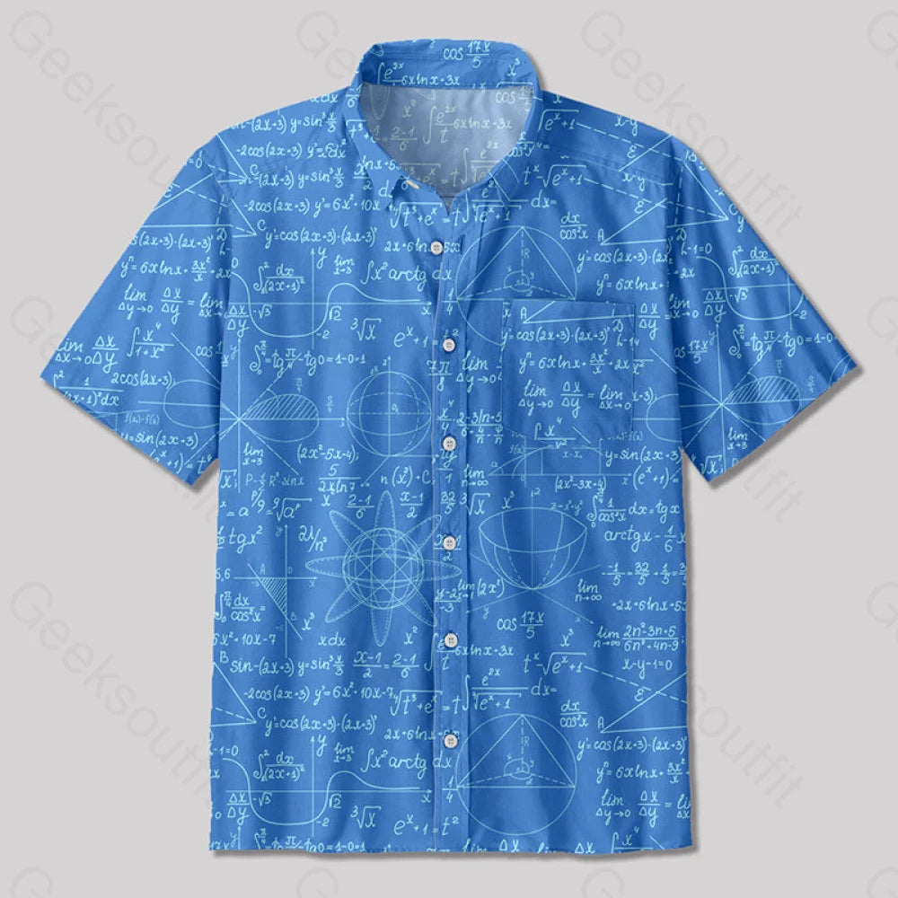 Mathematical Circular Function Model Button Up Pocket Shirt Up / S Bus517 Yc