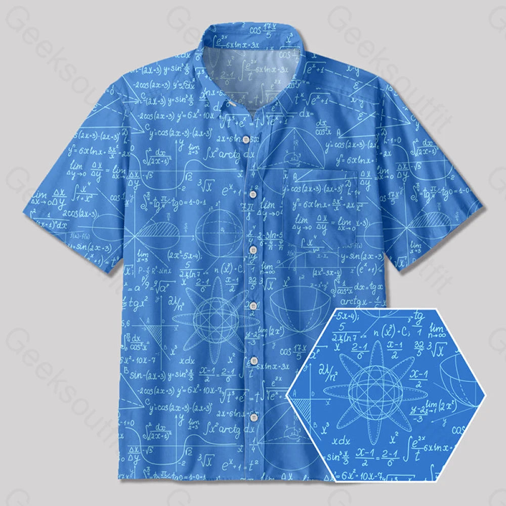 Mathematical Circular Function Model Button Up Pocket Shirt Yc