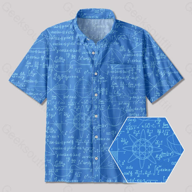 Mathematical Circular Function Model Button Up Pocket Shirt Yc