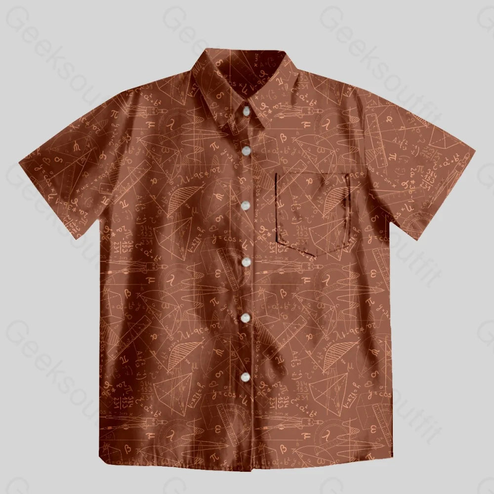 Mathematical Geometry Button Up Pocket Shirt - Geeksoutfit