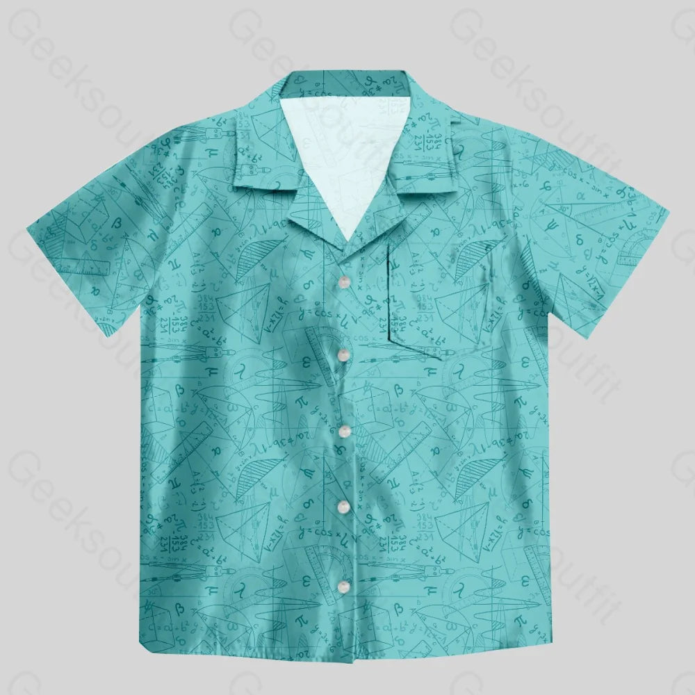 Mathematical Geometry Button Up Pocket Shirt - Geeksoutfit