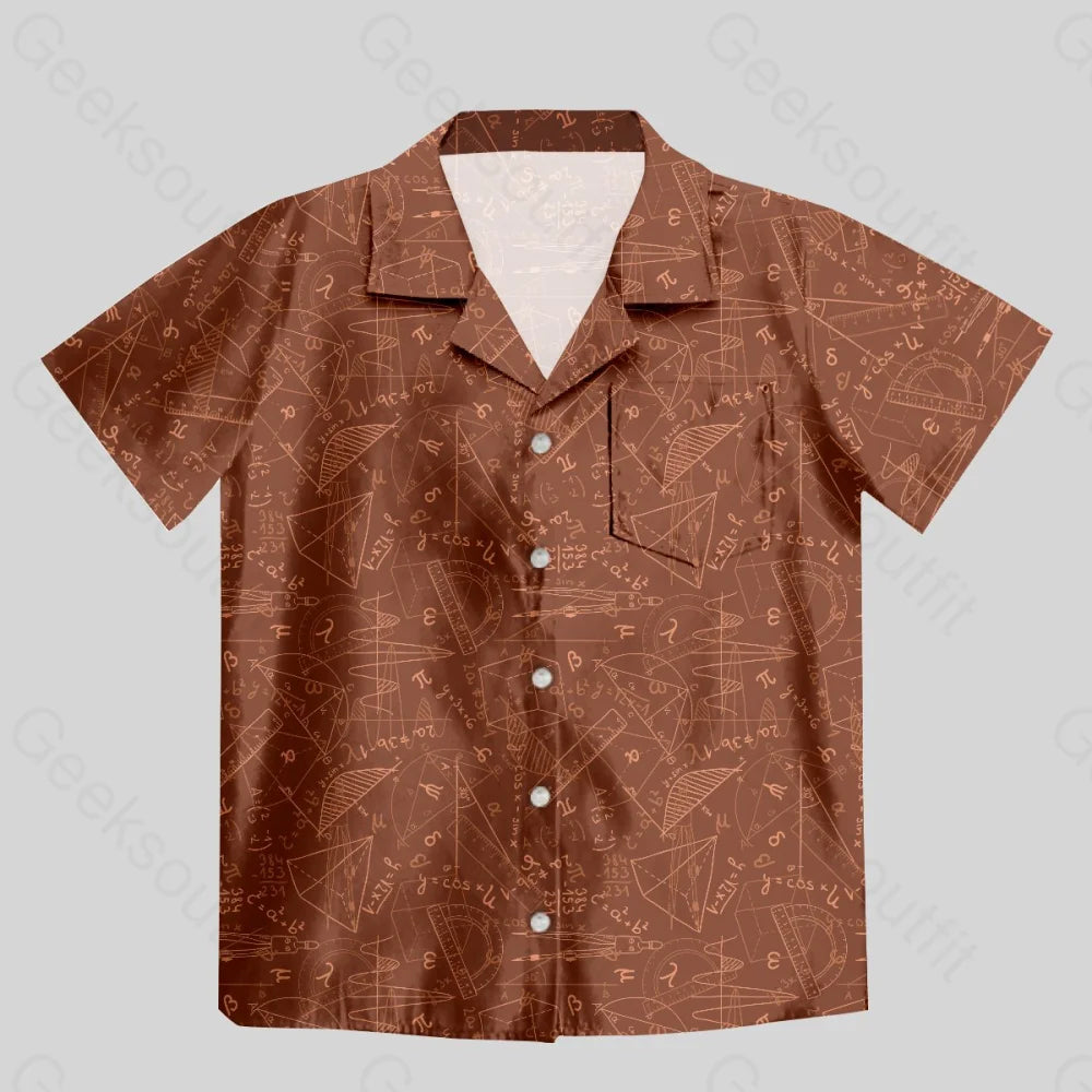 Mathematical Geometry Button Up Pocket Shirt - Geeksoutfit