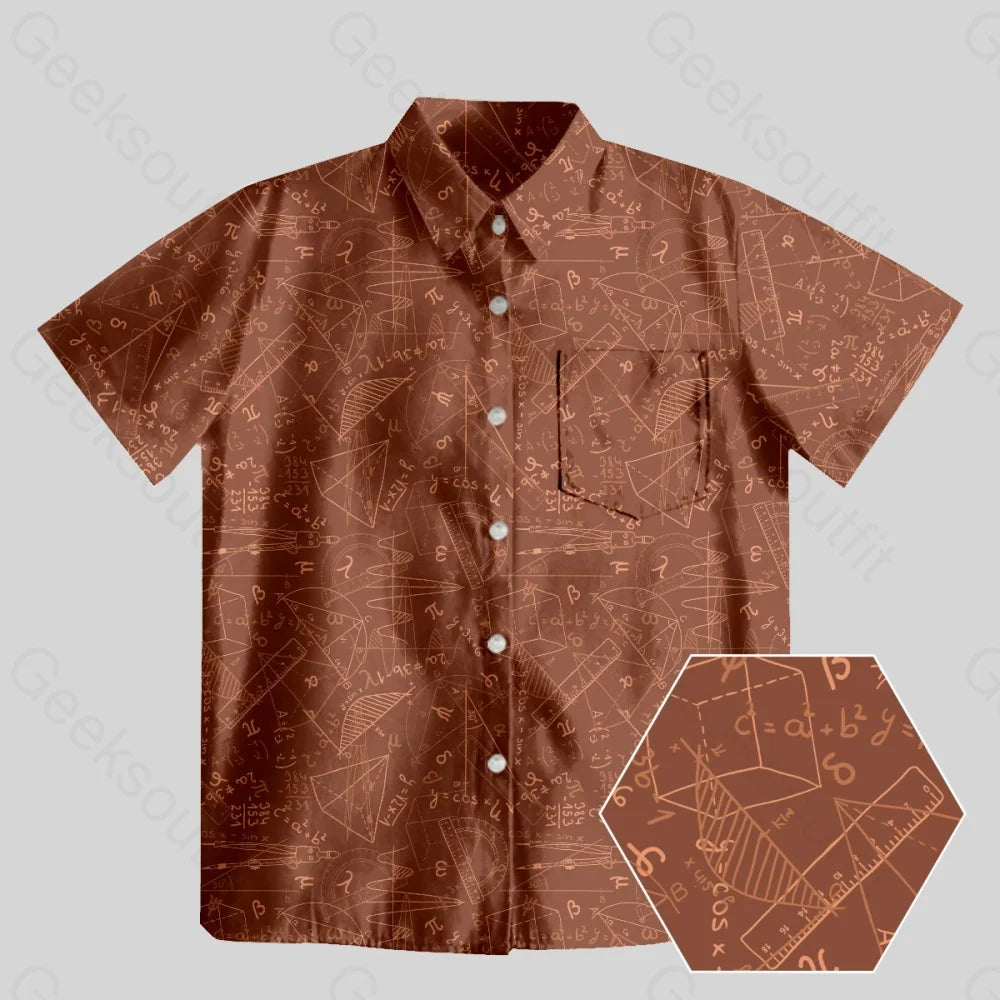 Mathematical Geometry Button Up Pocket Shirt - Geeksoutfit