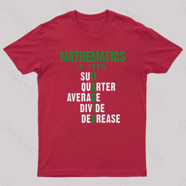 Mathematics Is 100% Magic Statistic Calculus Nerd T-Shirt Red / S