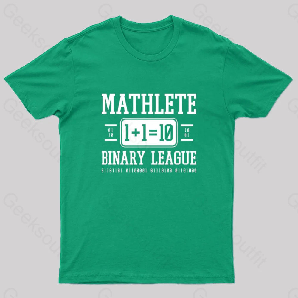 Mathlete Binary League Nerd T-Shirt Green / S