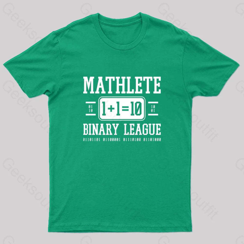 Mathlete Binary League Nerd T-Shirt Green / S