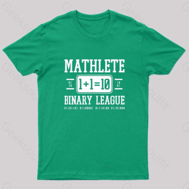 Mathlete Binary League Nerd T-Shirt Green / S