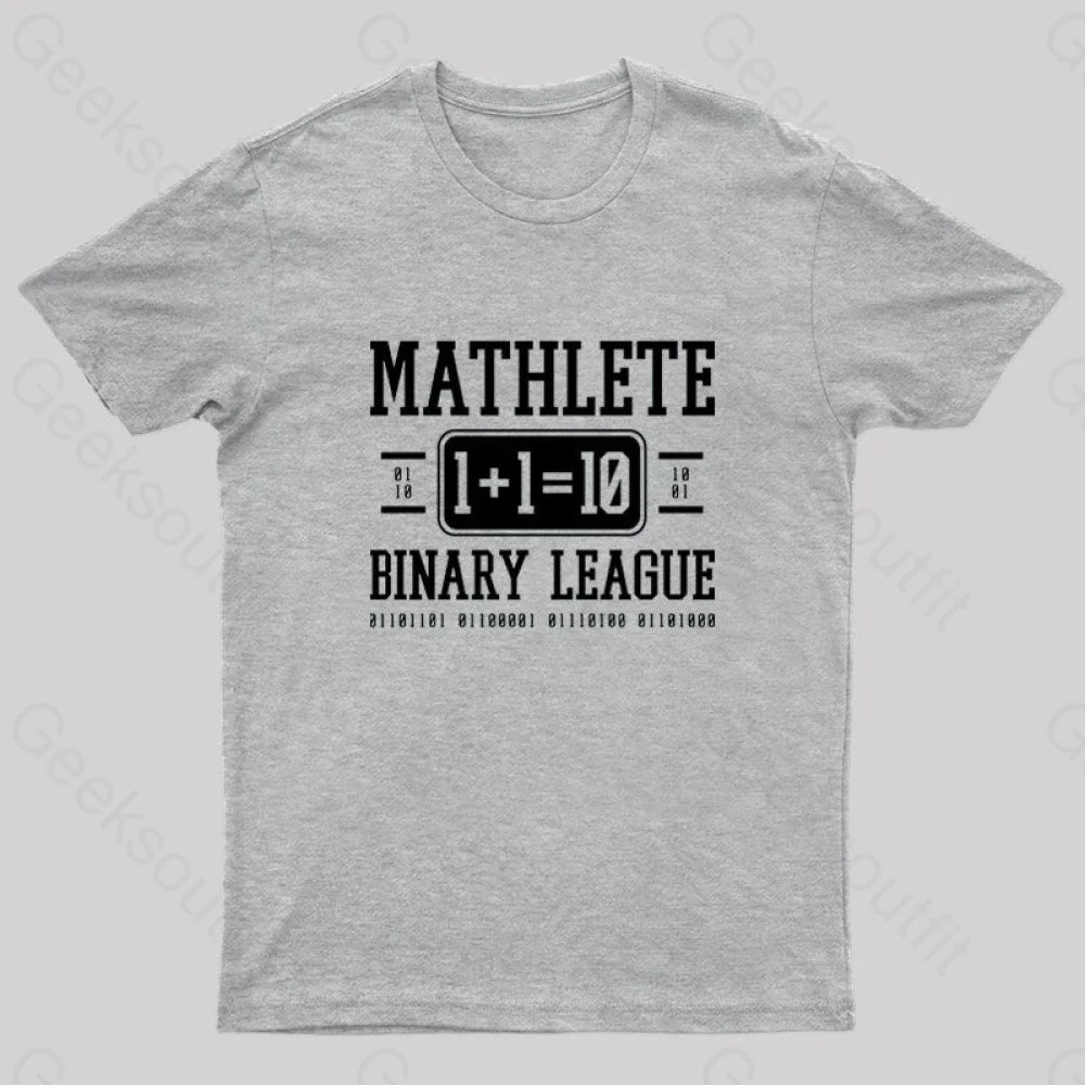 Mathlete Binary League Nerd T-Shirt Grey / S