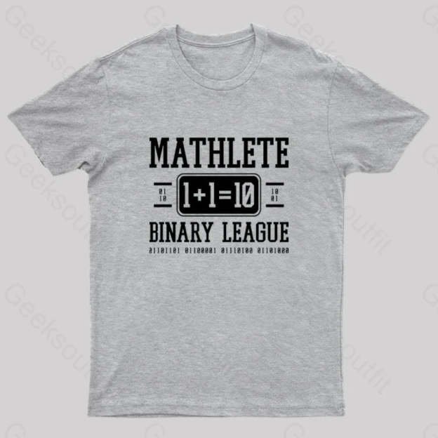 Mathlete Binary League Nerd T-Shirt Grey / S