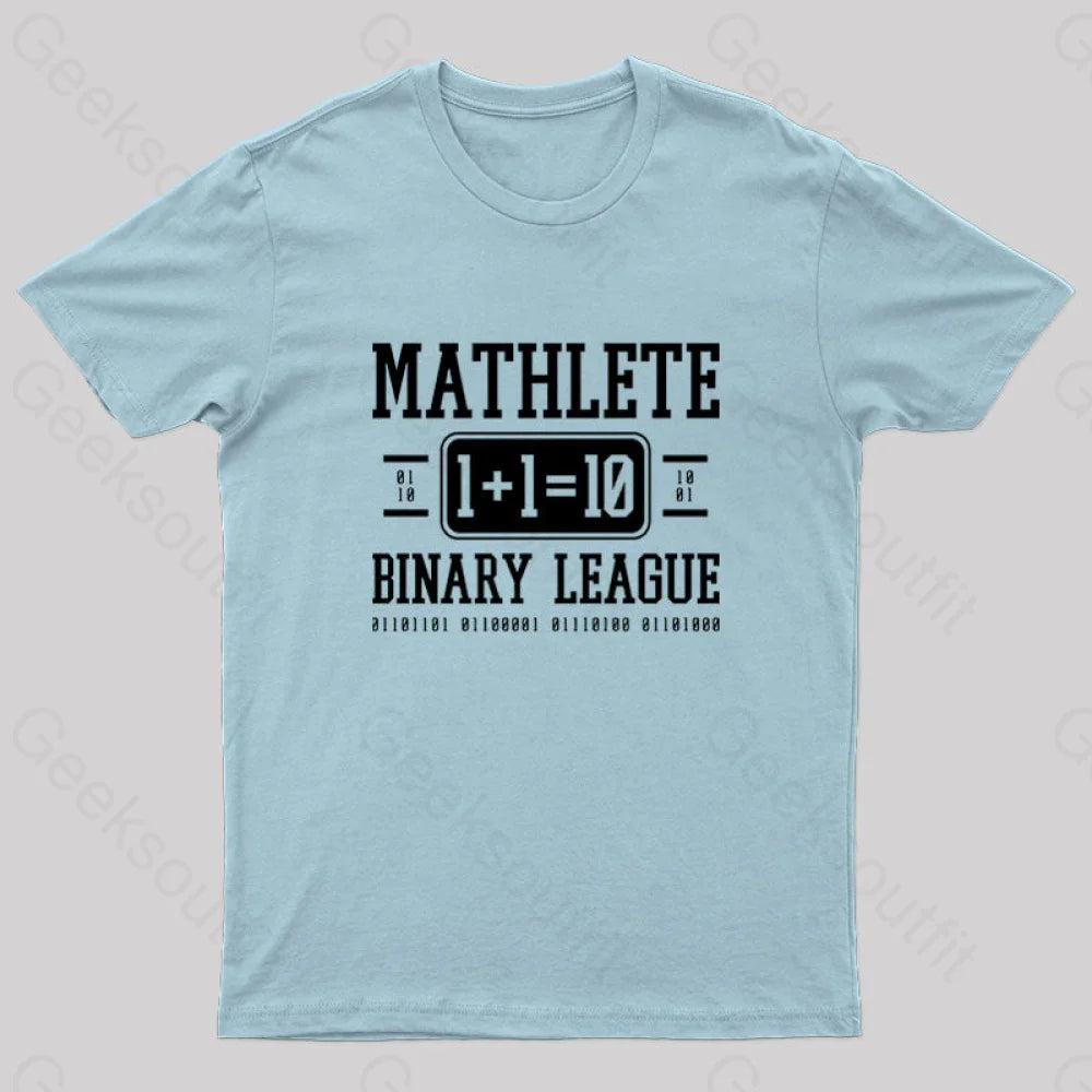 Mathlete Binary League Nerd T-Shirt Light Blue / S