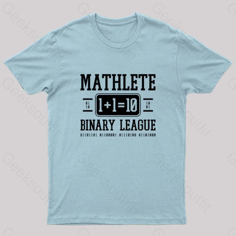 Mathlete Binary League Nerd T-Shirt Light Blue / S