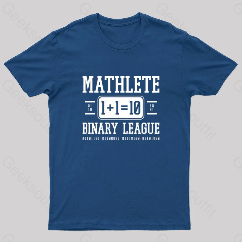 Mathlete Binary League Nerd T-Shirt Navy / S