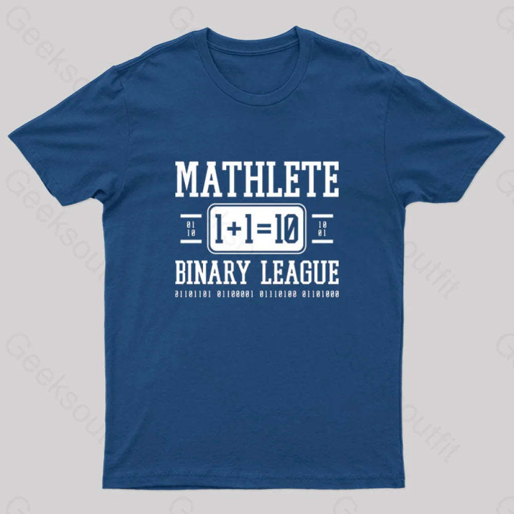Mathlete Binary League Nerd T-Shirt Navy / S