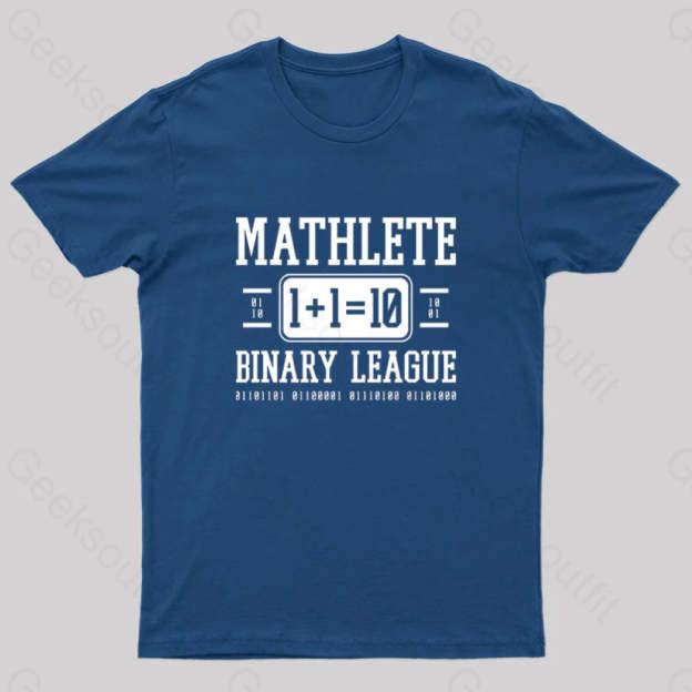 Mathlete Binary League Nerd T-Shirt Navy / S