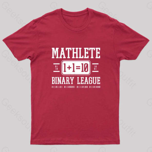 Mathlete Binary League Nerd T-Shirt Red / S