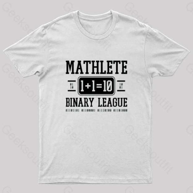 Mathlete Binary League Nerd T-Shirt White / S