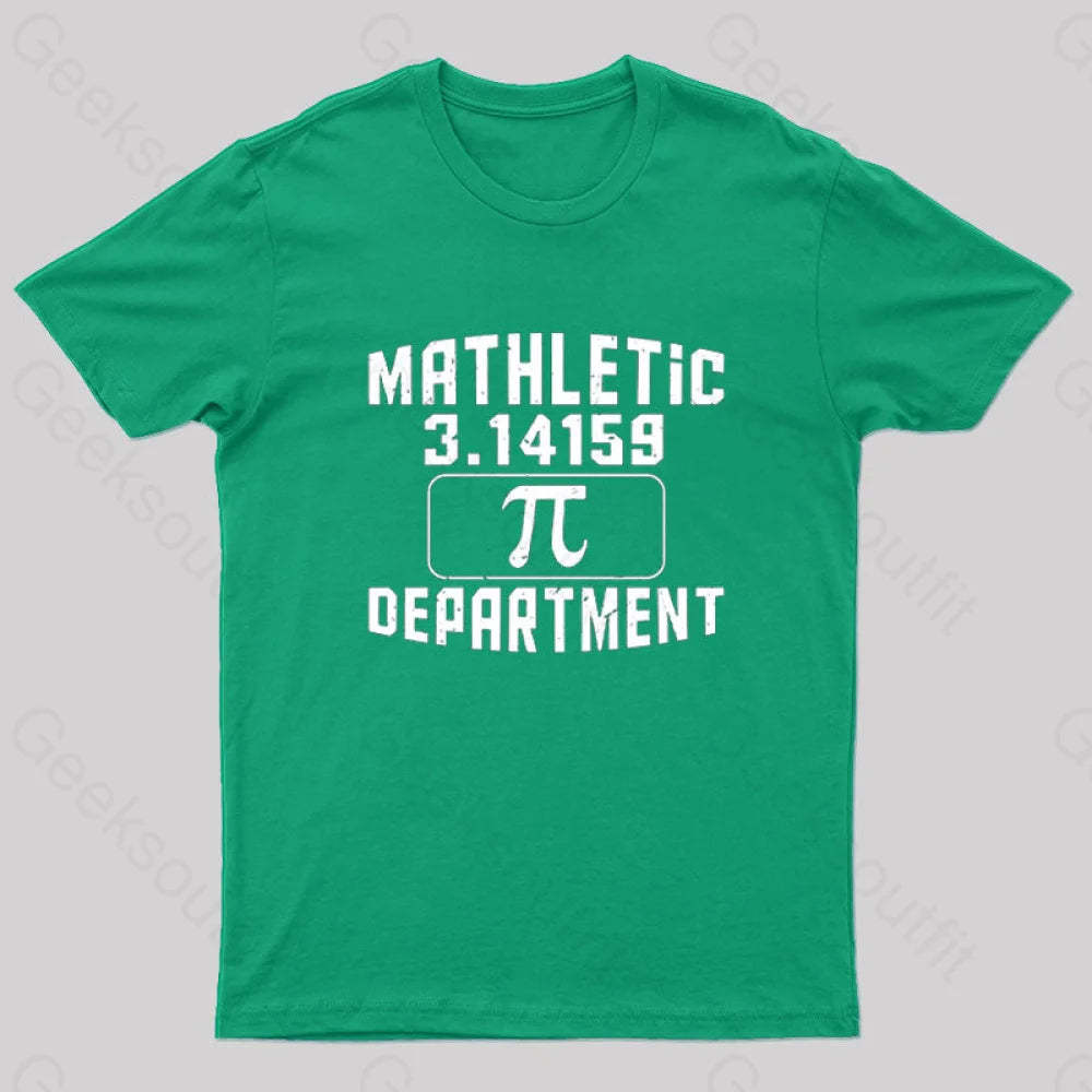 Mathletic Department Pi Day Nerd T-Shirt Green / S