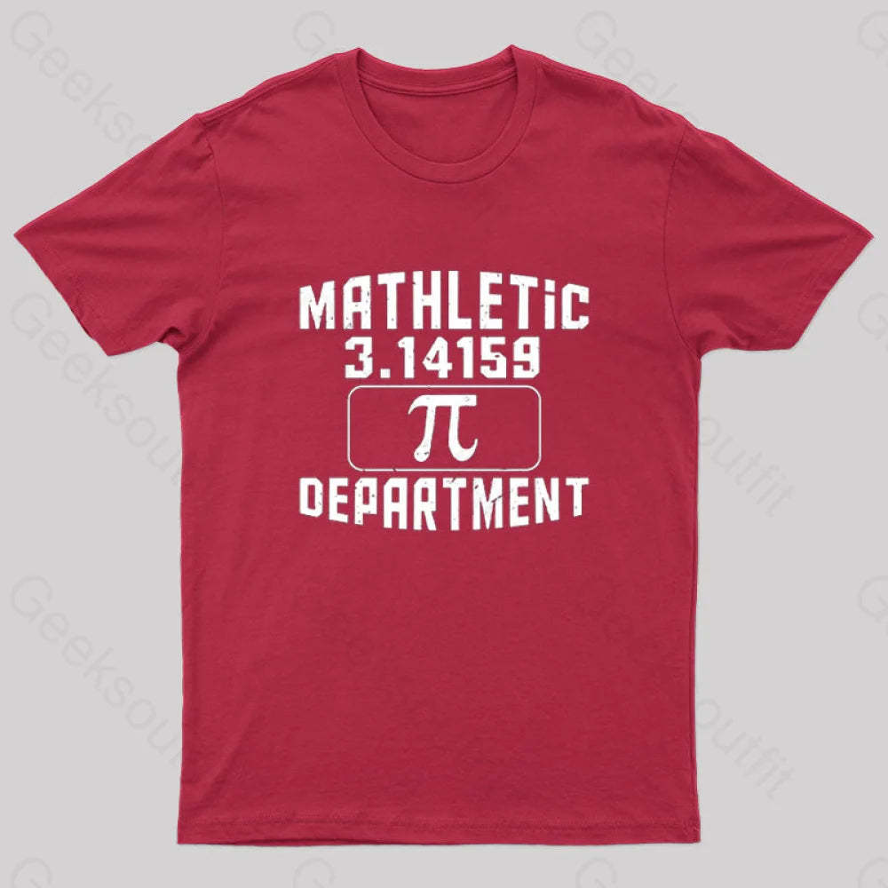 Mathletic Department Pi Day Nerd T-Shirt Red / S