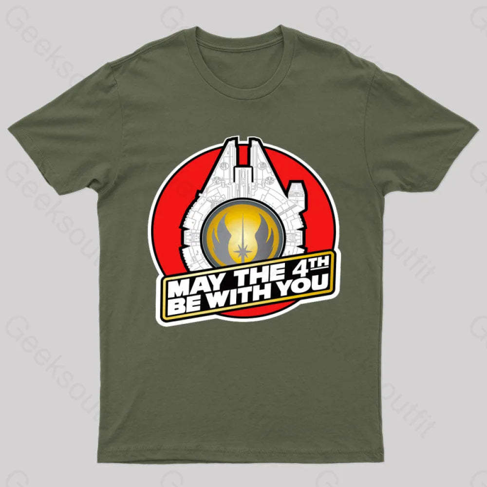 May The 4Th Be With Nerd T-Shirt Army Green / S