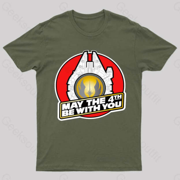 May The 4Th Be With Nerd T-Shirt Army Green / S