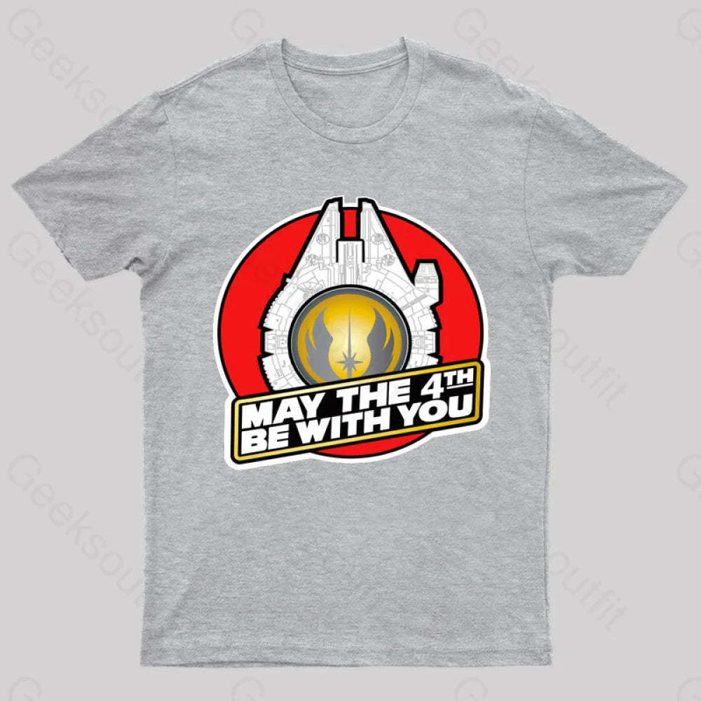 May The 4Th Be With Nerd T-Shirt Grey / S