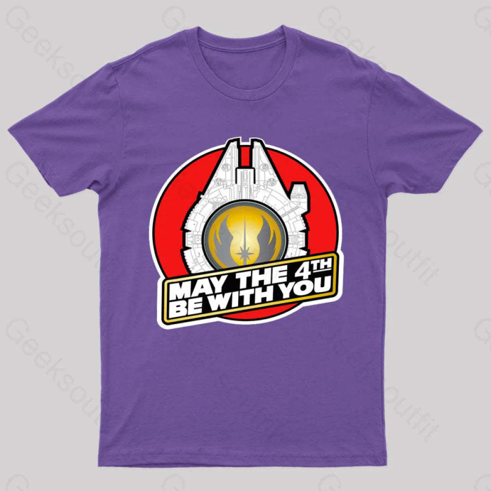 May The 4Th Be With Nerd T-Shirt Purple / S