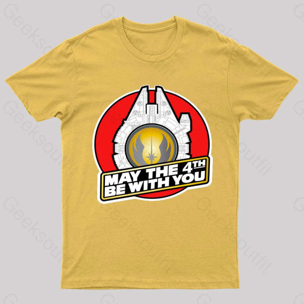 May The 4Th Be With Nerd T-Shirt Yellow / S