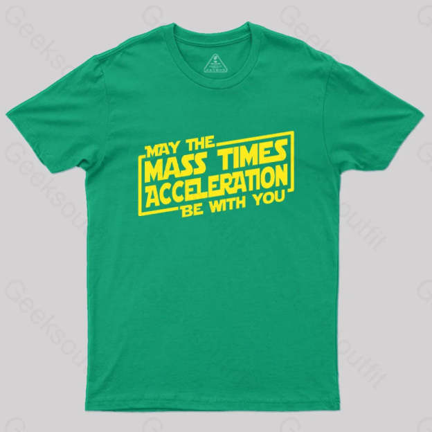 May The Mass Times Acceleration Be With You T-Shirt Green / S