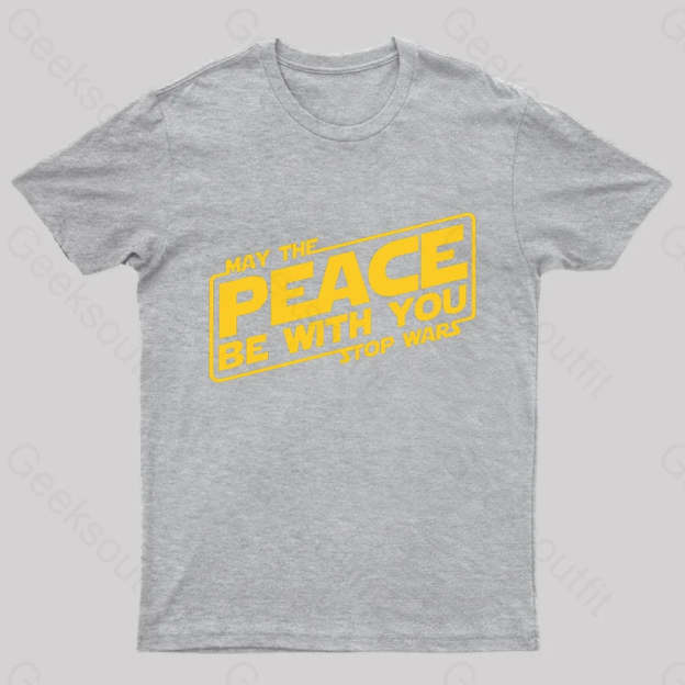 May The Peace Be With You Nerd T-Shirt Grey / S